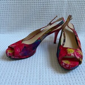 Nine West Multicolor Floral Heels